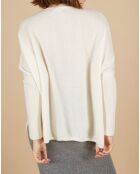 Pull poncho 100% Cachemire Emma col v écru
