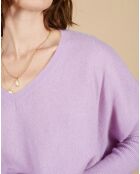 Pull poncho 100% Cachemire Emma col V glycine