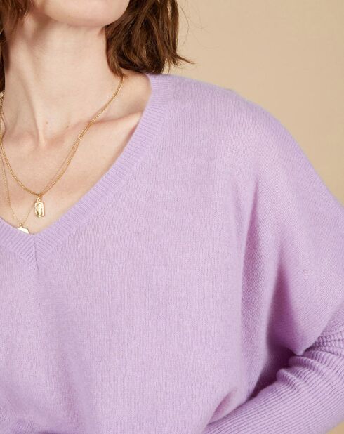 Pull poncho 100% Cachemire Emma col V glycine