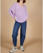 Pull poncho 100% Cachemire Emma col V glycine