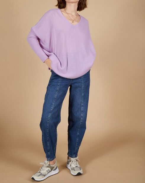 Pull poncho 100% Cachemire Emma col V glycine