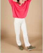 Pull poncho 100% Cachemire Emma col V rose fluo