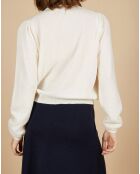 Pull 100% Cachemire Ines col rond tressé écru