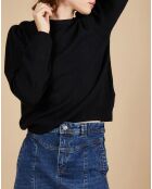 Pull 100% Cachemire Ines col rond tressé noir