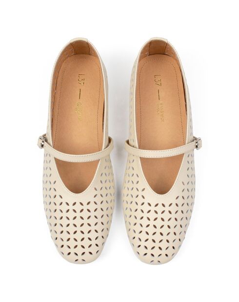 Ballerines en Cuir Lavender Haze nude