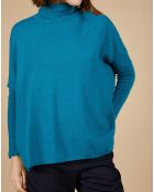 Pull poncho 100% Cachemire Lola col roulé agami