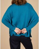 Pull poncho 100% Cachemire Lola col roulé agami