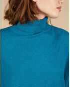 Pull poncho 100% Cachemire Lola col roulé agami