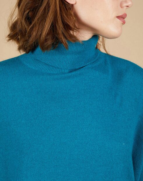 Pull poncho 100% Cachemire Lola col roulé agami