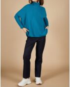 Pull poncho 100% Cachemire Lola col roulé agami