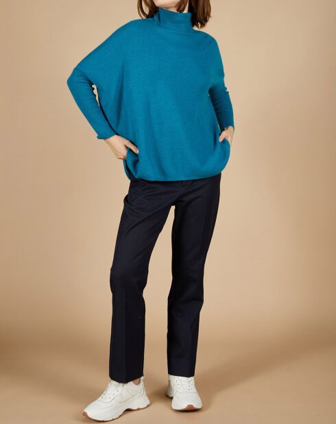 Pull poncho 100% Cachemire Lola col roulé agami
