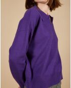 Pull en Laine & Cachemire Paloma col polo aubergine