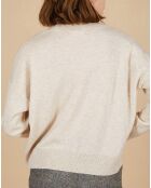 Pull en Laine & Cachemire Paloma col polo beige chiné