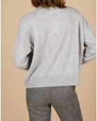 Pull en Laine & Cachemire Paloma col polo gris chiné clair