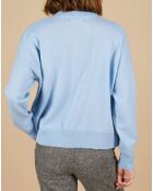 Pull en Laine & Cachemire Paloma col polo topaze