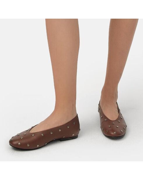 Ballerines en Cuir Multiply marron
