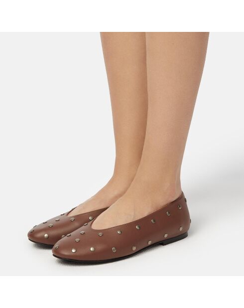 Ballerines en Cuir Multiply marron