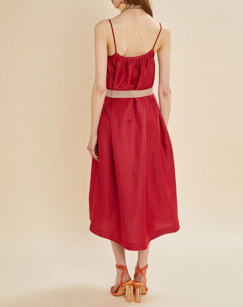 Robe brillante en Lin mélangé Nahla fushia