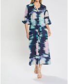 Robe Cidalia imprimée bleue