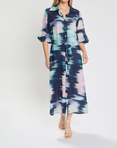 Robe Cidalia imprimée bleue