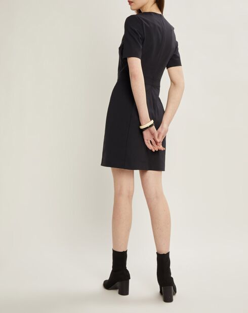 Robe working en Laine mélangée bleu foncé