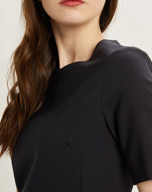 Robe working en Laine mélangée bleu foncé