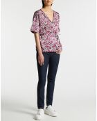 Top Cleo à fleurs rose foncé