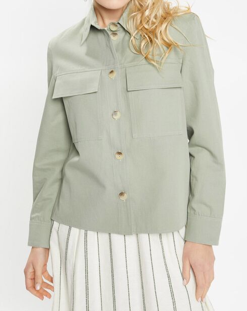 Veste en Coton & Lin Coralie kaki clair