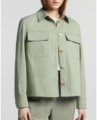 Veste en Coton & Lin Coralie kaki clair