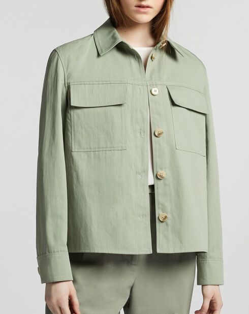 Veste en Coton & Lin Coralie kaki clair