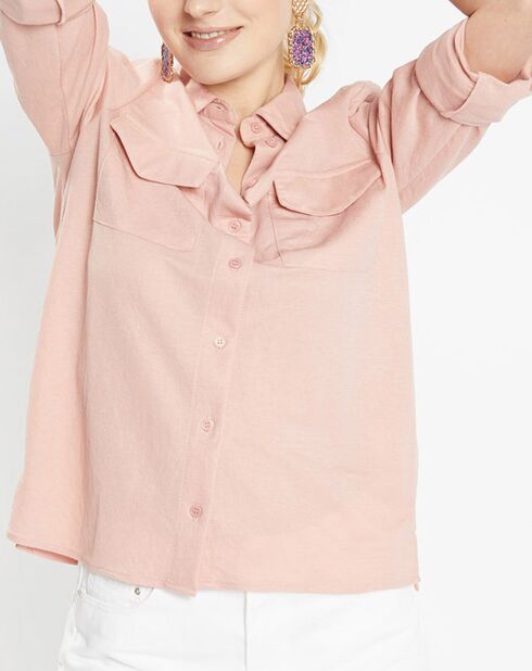 Chemise droite Merlin rose