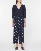 Gilet droit en Lin & Coton Mimosa bleu marine