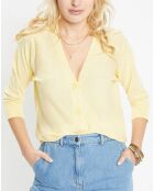 Gilet droit en Lin & Coton Mimosa jaune