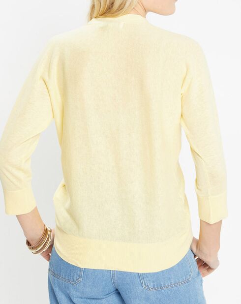 Gilet droit en Lin & Coton Mimosa jaune