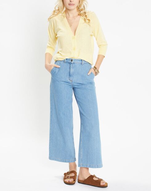 Gilet droit en Lin & Coton Mimosa jaune