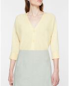 Gilet droit en Lin & Coton Mimosa jaune