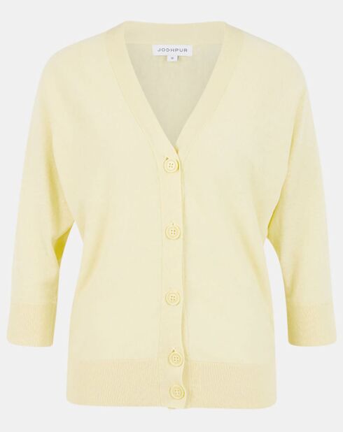 Gilet droit en Lin & Coton Mimosa jaune