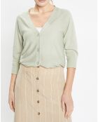 Gilet droit en Lin & Coton Mimosa vert