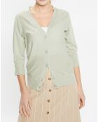 Gilet droit en Lin & Coton Mimosa vert