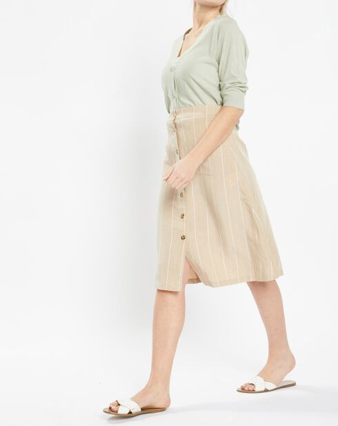 Gilet droit en Lin & Coton Mimosa vert
