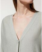 Gilet droit en Lin & Coton Mimosa vert