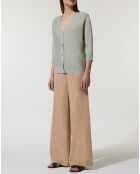 Gilet droit en Lin & Coton Mimosa vert