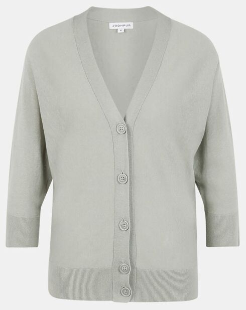 Gilet droit en Lin & Coton Mimosa vert