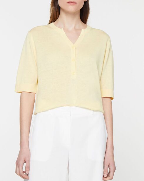 Pull en Lin & Coton Malia jaune