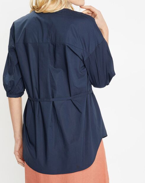 Top en Popeline de Coton bio Misto bleu marine