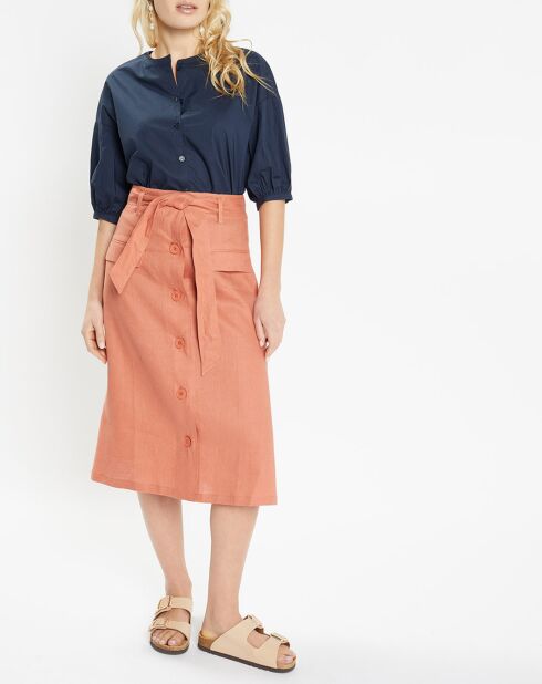 Top en Popeline de Coton bio Misto bleu marine