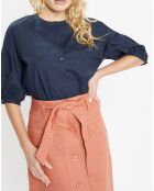 Top en Popeline de Coton bio Misto bleu marine