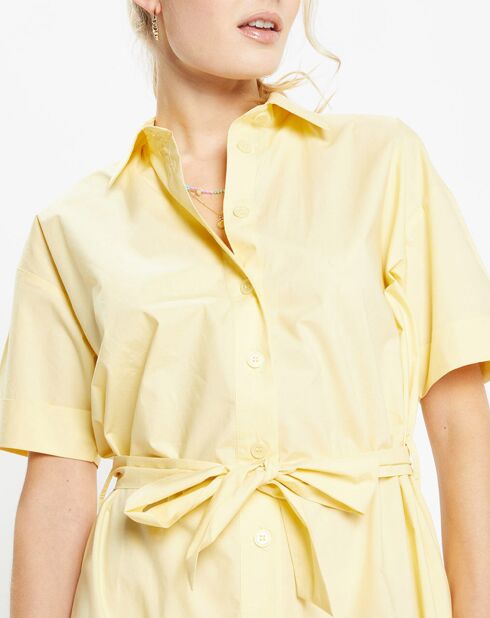 Robe en Popeline de Coton bio Micro jaune