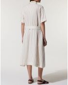 Robe longue en Popeline de Coton bio Micro écrue