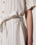 Robe longue en Popeline de Coton bio Micro écrue